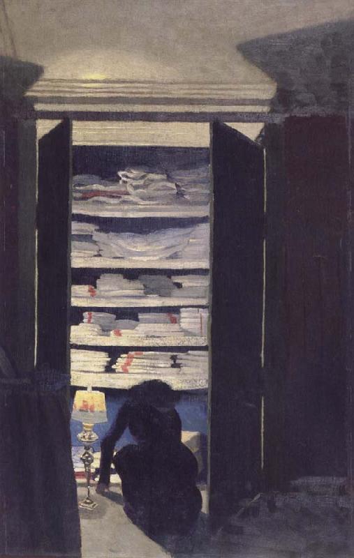 Felix Vallotton Woman Searching through a cupboard Germany oil painting art